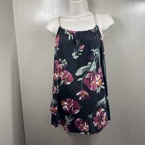 Women Y2K Floral Artsy Tank Top Size 1 X Romantic Roses Garden